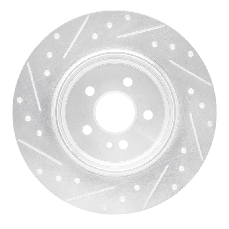Mercedes-Benz ML55 AMG Brake Rotor (1) - Rear Right - R1 Concepts - Drilled & Slotted - Silver - `00-`05